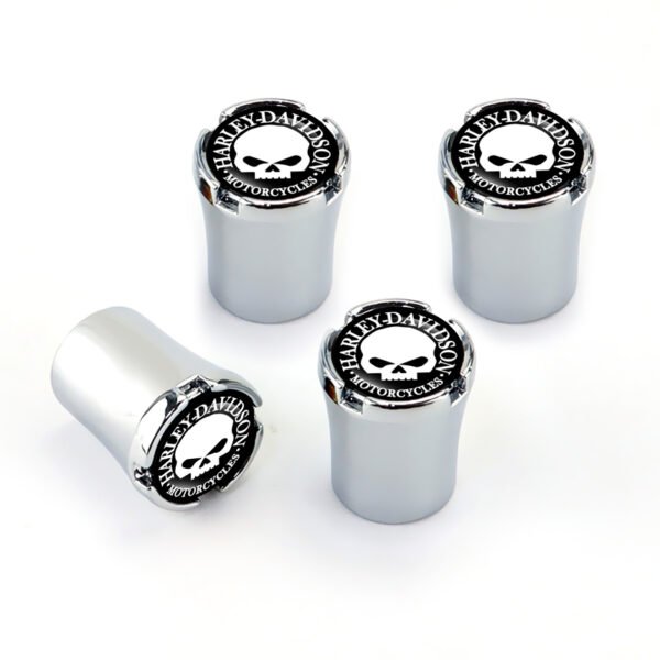 5Pcs Chrome Aluminium Tire Valve Caps For Harley Davidson - Image 2