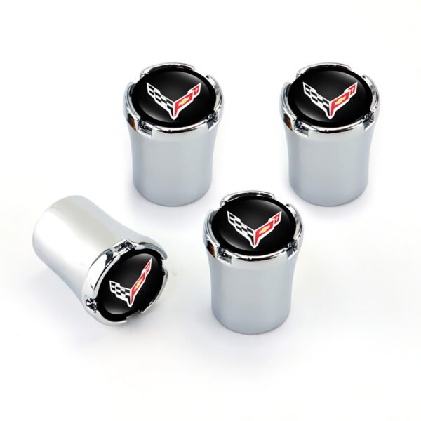5Pcs Chrome Aluminium Tire Valve Caps For Chevrolet Corvette C8 - Image 2