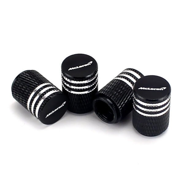 5Pcs Black Laser Etched Tire Valve Caps For McLaren