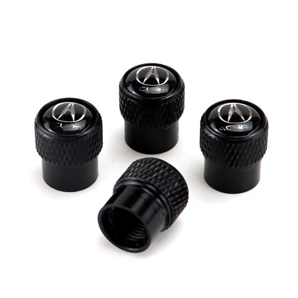 5Pcs Aluminum Black Tire Valve Caps For Acura - Image 2
