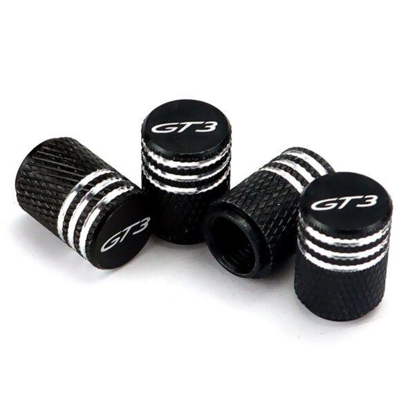 5Pcs Black Laser Etched Tire Valve Caps For Porsche GT3