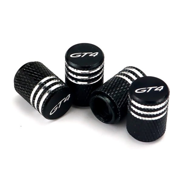 5Pcs Black Laser Etched Tire Valve Caps For Porsche GT4