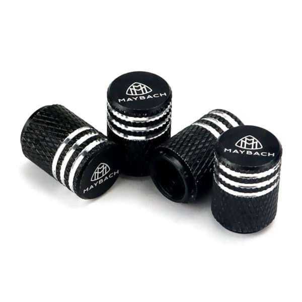 5Pcs Black Laser Etched Tire Valve Caps For Maybach