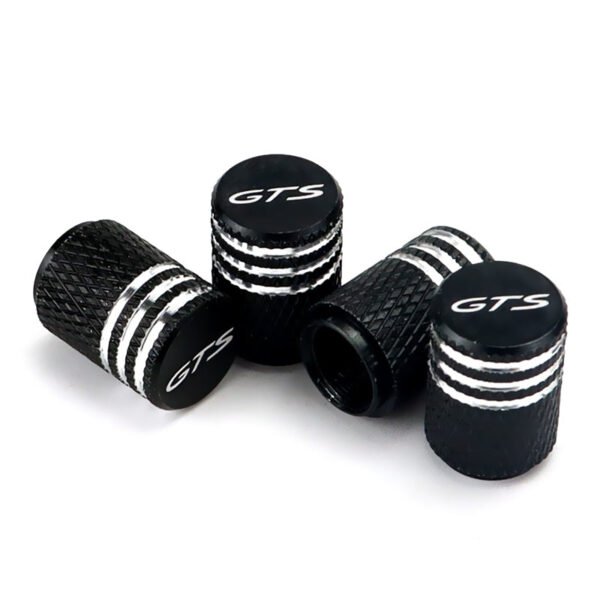 5Pcs Black Laser Etched Tire Valve Caps For Porsche GTS