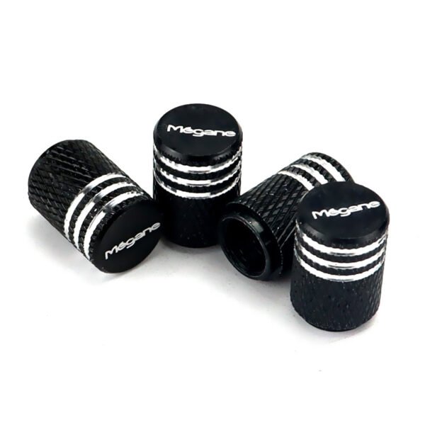 5Pcs Black Laser Etched Tire Valve Caps For Renault Megane
