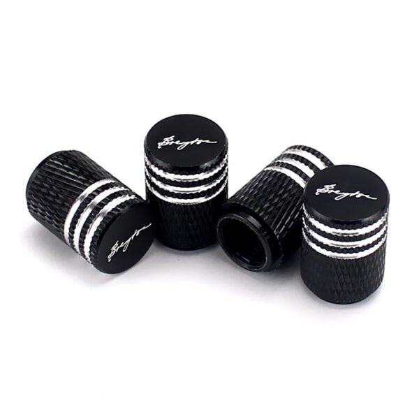 5Pcs Black Laser Etched Tire Valve Caps For Breyton