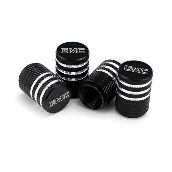 5Pcs Black Laser Etched Tire Valve Caps For GMC