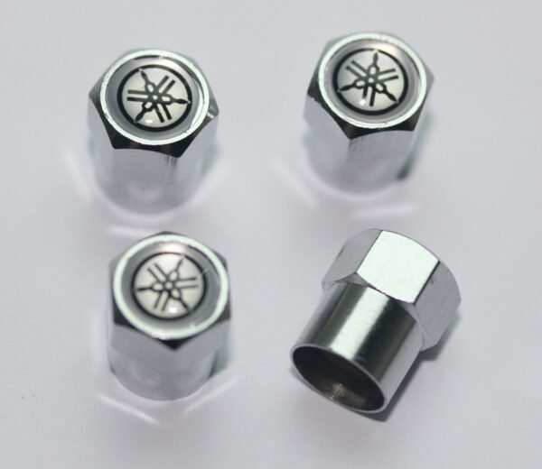 Yamaha Silver Tire Valve Caps - Plus Free Extra Cap