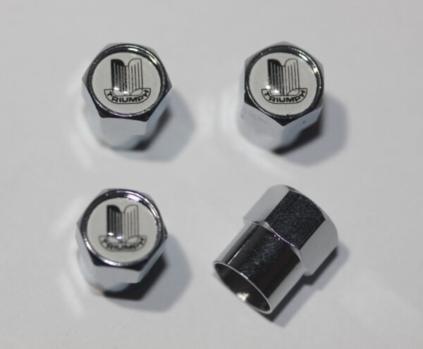 Vintage Triumph Black Tire Valve Caps - Plus Free Extra Cap