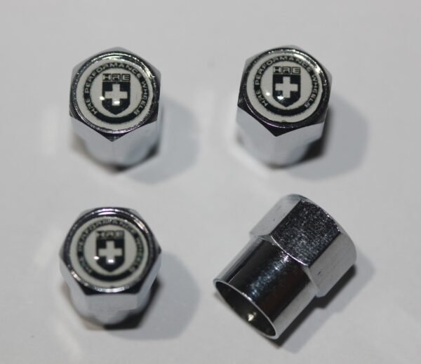 HRE White Tire Valve Stem Caps - Plus Free Extra Cap