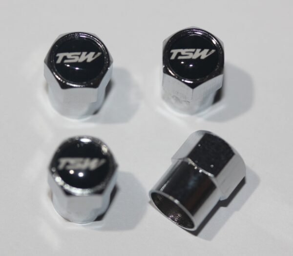 Tsw Black Tire Valve Stem Caps - Plus Free Extra Cap