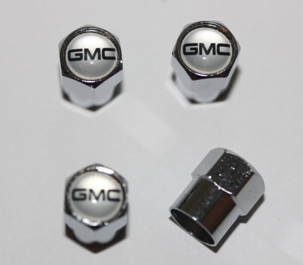 GMC Silver Tire Valve Caps - Plus Free Extra Cap