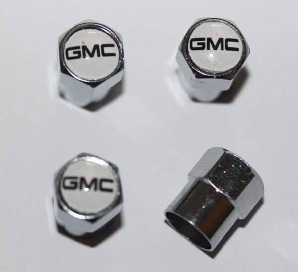 GMC Black & White Tire Valve C - Plus Free Extra Capaps