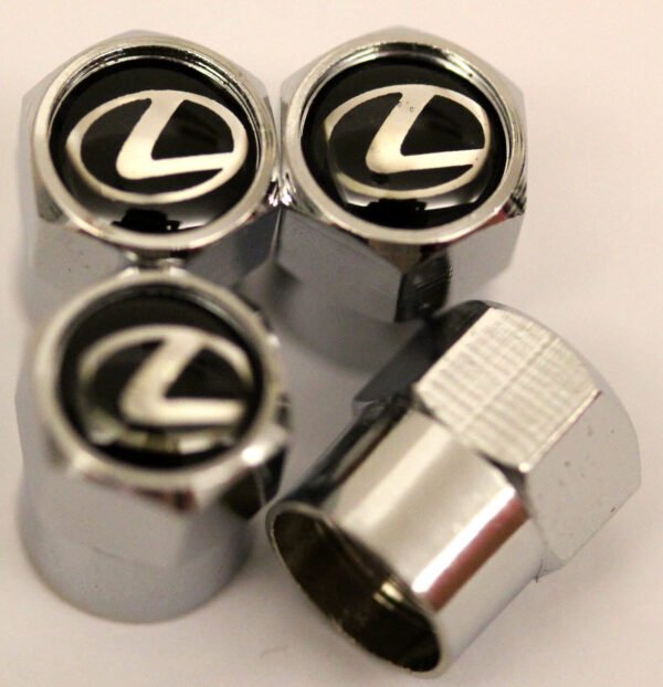 Lexus Black Tire Valve Stem Caps - Plus Free Extra Cap