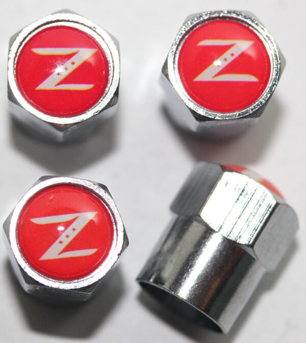 Nissan Z Red Tire Valve Stem Caps - Plus Free Extra Cap
