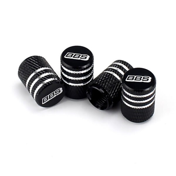 5Pcs Black Laser Etched Tire Valve Caps For BBS