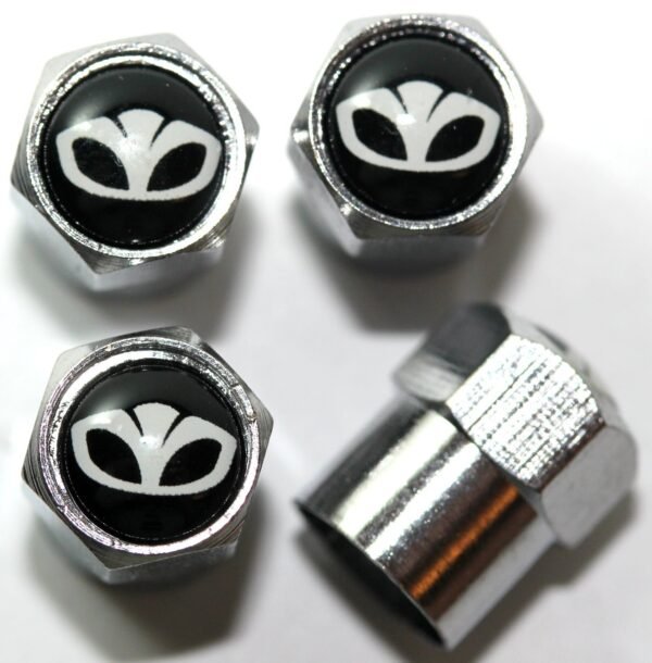 Daewoo Black Tire Valve Stem Caps - Plus Free Extra Cap