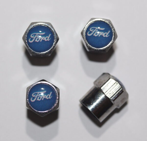 Ford Blue Tire Valve Caps - Plus Free Extra Cap