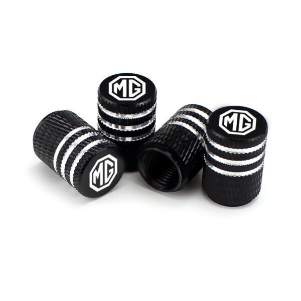 5Pcs Black Laser Etched Tire Valve Caps For MG