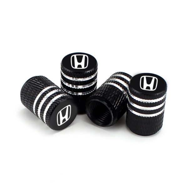 5Pcs Black Laser Etched Tire Valve Caps For Honda