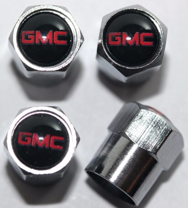 GMC Black Valve Stem Caps - Plus Free Extra Cap