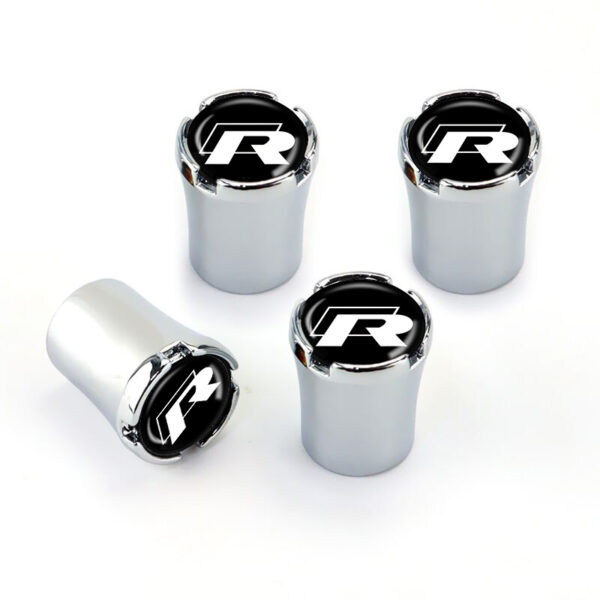 5Pcs Chrome Aluminium Tire Valve Caps For Volkswagen R - Image 2