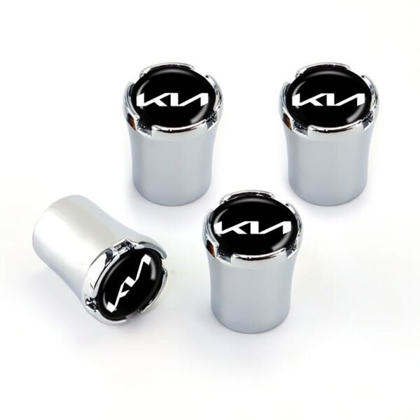 5Pcs Chrome Aluminium Tire Valve Caps For Kia - Image 2